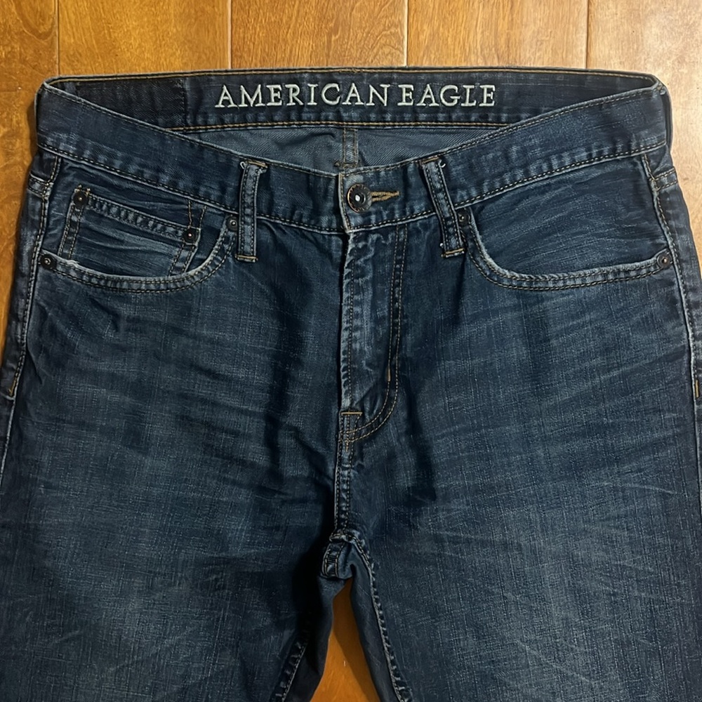 American Eagle Outfitters Y2K Men’s Blue Slim Straight Jeans Size 31 / 32 Casual - Picture 2 of 12